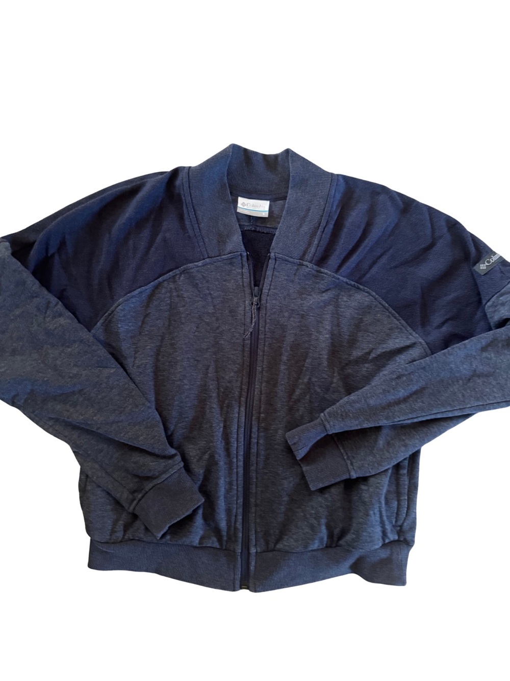 Columbia Two-Tone Navy and Charcoal Zip-Up Bomber